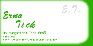 erno tick business card